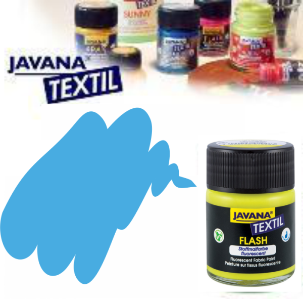 KREUL Javana Fabric Paint for light-colored textiles 50 ml - Fluorescent Blue