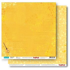 SCRAPBERRY # YOUNG & FREE - MUSIC 12X12" 190g - Дизайнерски картон 30,5 х 30,5 см. 