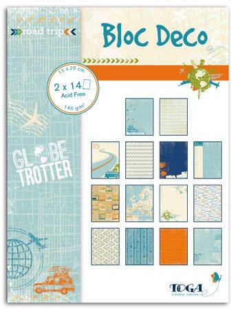 BLOC DECO GLOBE TROTTER -  Дизайн блок 28sheet, 15X20