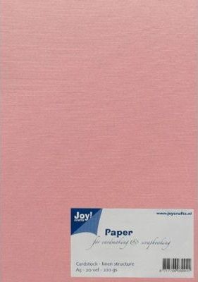 Joy Crafts LINEN CARD A5 20 sheets - Заготовки за картички(без биг) 10X15 20бр  PINK