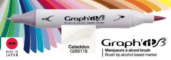 8118 CELADDON - GRAPH IT BRUSH MARKER - Двувърх дизайн маркери ЧЕТКА