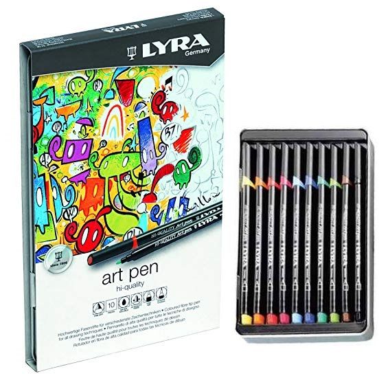 LYRA HI-QUALITY ARTPEN 10 - Метална кутия Lyra маркери за рисуване F 10бр