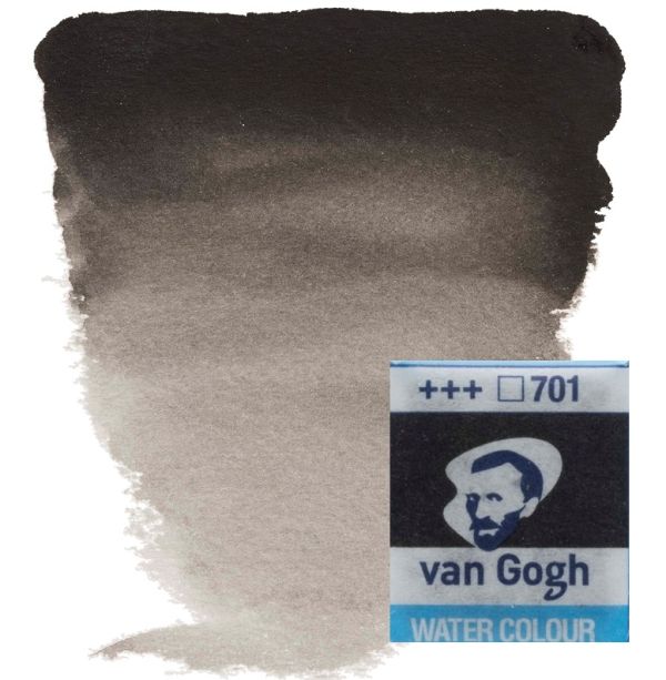 VAN GOGH WATERCOLOUR PAN - Eкстра фин акварел `кубче` #  Ivory black 701