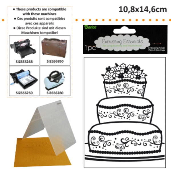 DARICE Emboss Folder - Папка за релеф 108 х 146 мм. Fancy Cake