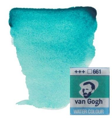 VAN GOGH WATERCOLOUR PAN - Екстра фин акварел `кубче` # Turquoise Green 661