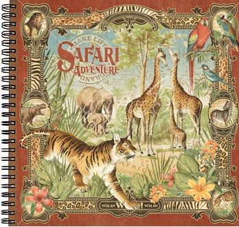 ALBUM SCRAPBOOKING "SAFARI ADVENTURE" - Дизайнерски скрапбукинг албум 24 страници 30,5х30,5 см