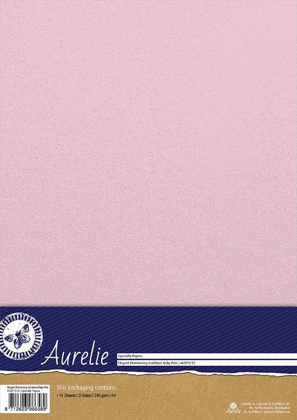 AURELIE PEARL 10бр - Двустранен перла-металик картон 240гр # SHIMMERING PINK 