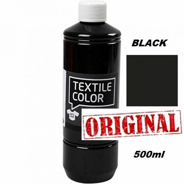 TEXTILE BLACK - Боя за рисуване върху текстил, светла основа 500мл.