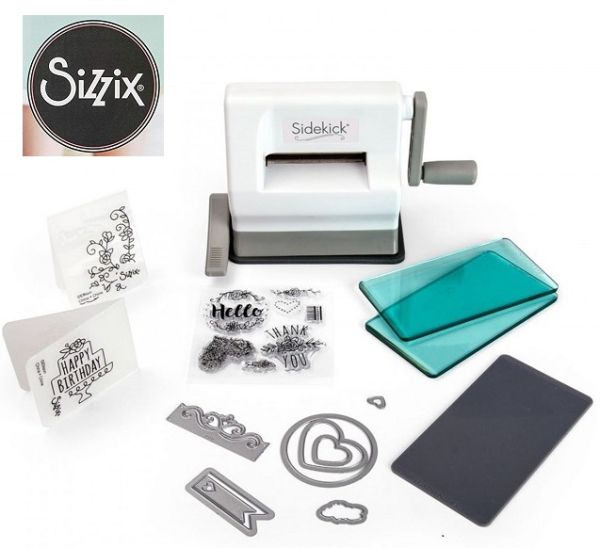 Sizzix • Sidekick starter kit White & gray - Машина за изрязване и релеф 6.35CM КОМПЛЕКТ