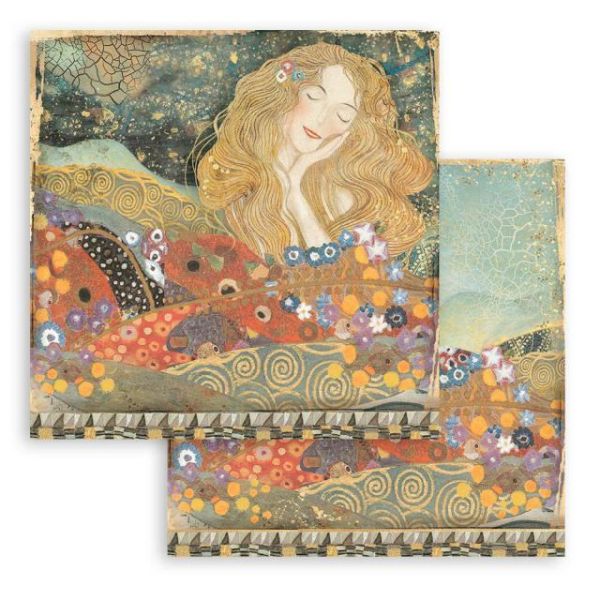 STAMPERIA, Klimt From the Beethoven Frieze Paper Sheets - Дизайнерски скрапбукинг картон 30,5 х 30,5 см.