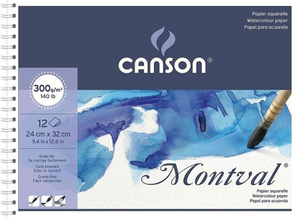 CANSON MONTVAL BLOCK 300g - АКВАРЕЛЕН блок CP 12л 32x24 cm