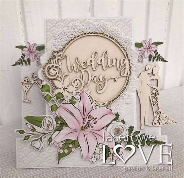 Laserowe LOVE, Paper - Lily Flower - 02 - Дизайнерски двустранен картон 30,5 х 30,5 см. 