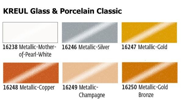 KREUL Glass & Porcelain Clasic - Глазурна боя за порцелан и стъкло, 20 мл. - METALLIC - CHAMPAGNE