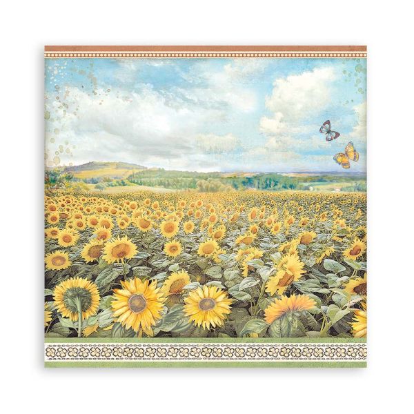 Дизайнерски блок Слънчоглед 12"x12" Sunflower Art STAMPERIA, 12x12 Inch Paper Pack 10 листа 