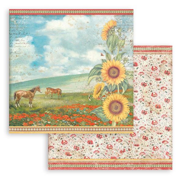 Дизайнерски блок Sunflower Art STAMPERIA 10л. 20.3 X 20.3 см. Слънчоглед - 8x8 Inch Paper Pack
