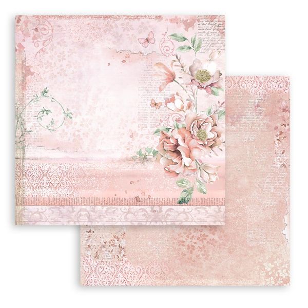 STAMPERIA, ROSELAND FLOWERS 12x12 Inch Paper Sheets