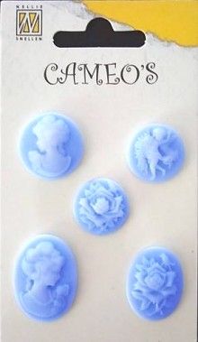 CAMEOS -  елемнти от полимерна смола LIGHT BLUE