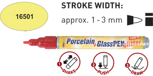 Porcelain & Glass Pen - Глитер маркер за порцелан и стъкло - Sun Yellow
