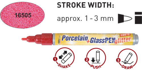 Porcelain & Glass Pen - Глитер маркер за порцелан и стъкло - Carmine Red