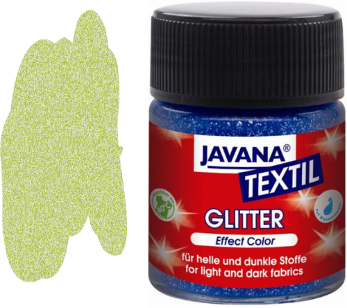 JAVANA GLITTER - Боя за рисуване върху текстил 50мл GLITTER OLIVE GREEN
