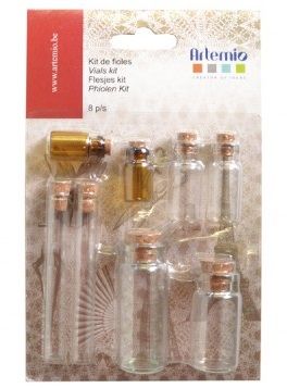 Artemio Vintage GLASS - Комплект стъклени шишенца 8 бр.