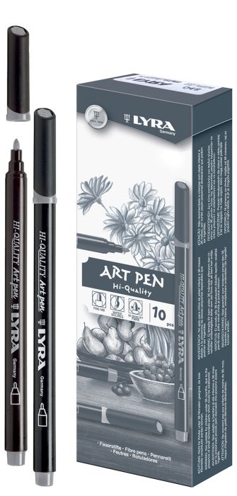 HI-QUALITY ART PEN - Висококачествен Art Pen с филцов връх - Студено сребърно сиво