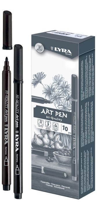 HI-QUALITY ART PEN - Висококачествен Art Pen с филцов връх - ЧЕРНО