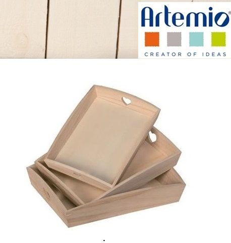 TRAY SET Artemio - Комплект дървени  подноси 3 бр.