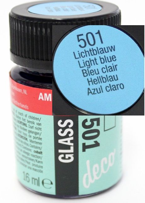 Decorfin Glass 16ml TALENS - Витражна боя от най-високо качество - Светло синьо