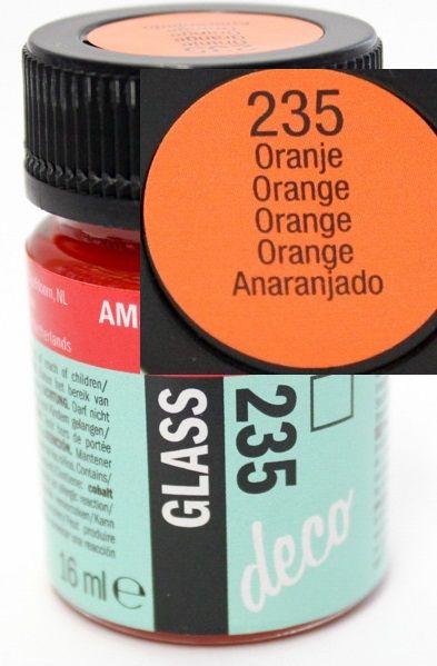 Decorfin Glass 16ml TALENS - Витражна боя от най-високо качество - Оранж