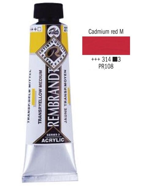 REMBRANDT ARTIST ACRYLIC 40ml -  ПРОФЕСИОНАЛНИ АКРИЛНИ БОИ #  CADMIUM RED MED