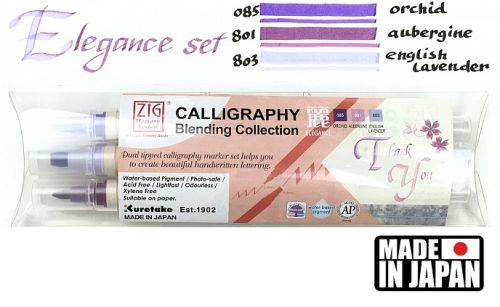 CALLIGRAPHY BLENDING Collection ZIG - Калиграфски комплект двувърхи маркери ELEGANCE