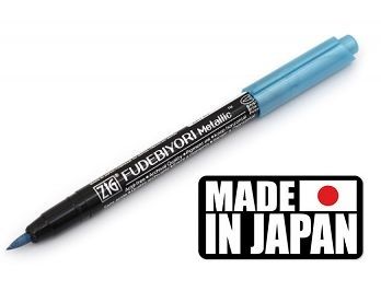 FUDEBIYORI BRUSH PEN * JAPAN - Металиков маркер четка METALLIC BLUE