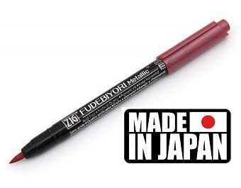 FUDEBIYORI BRUSH PEN * JAPAN - Металиков маркер четка METALLIC RED