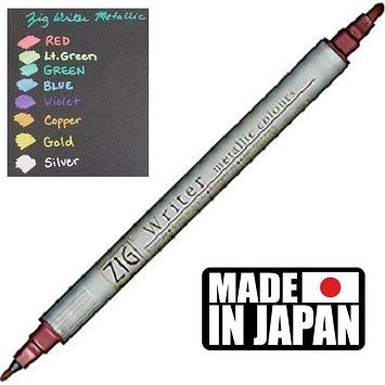 ZIG METALLIC WRITER * JAPAN - Двувърх металиков маркер 1.0 и 1,2мм Made in Japan ЧЕРВЕН