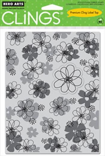 HERO ARTS, USA - `CLING` гумени печати 11 x 14 cm  FLOWER pop