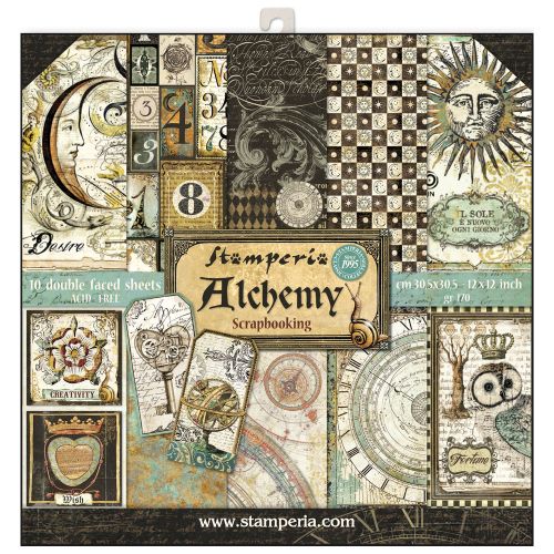 STAMPERIA Double Face Sheets 10 Pack  - Дизайнерски блок 12"x12" / Alchemy