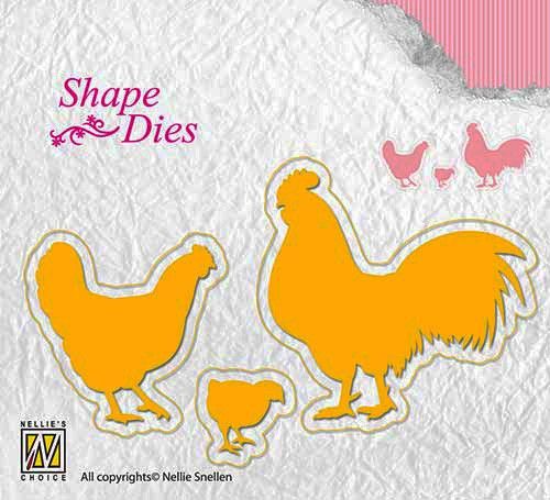 Nellie Snellen • Shape Dies Continue Chicken Family -  Фигурална щанца за рязане и релеф