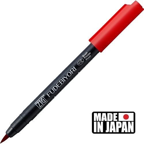 FUDEBIYORI BRUSH PEN * JAPAN - маркер четка CARMINE RED