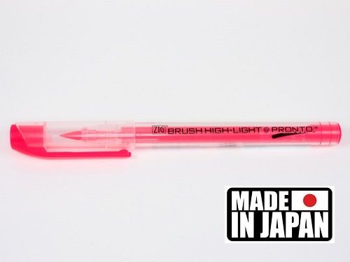ZIG BRUSH HI LITE PRONTO * JAPAN - Флуорисцентен маркер четка PINK