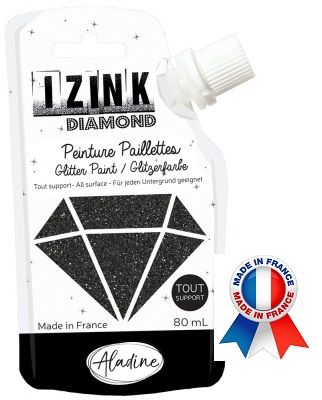 DIAMOND GLITTER PAINT - Универсална брокатна боя  80мл  BLACK