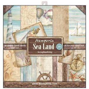 STAMPERIA, Sea Land 12x12 Inch Paper Pack - Дизайнерски блок 12