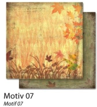 FB Autumn 07 - Дизайнерски картон с ембос-глитер елементи - 30,5 Х 30,5 см.