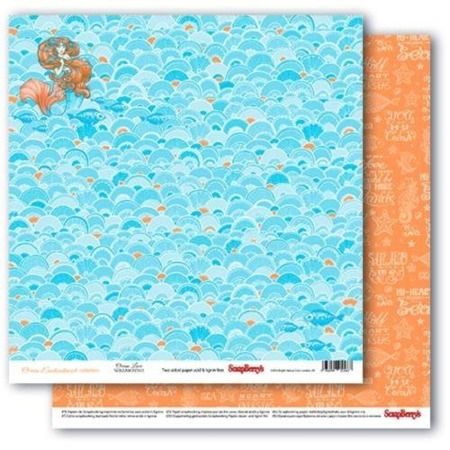 SCRAPBERRY OCEAN ENCH LOVE 12X12" 180g -  дизайнерски картон 30,5 х 30,5 см. 