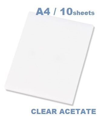 CLEAR ACETATE A4 - АЦЕТАТНИ ЛИСТИ 0.18мм пакет 10 бр