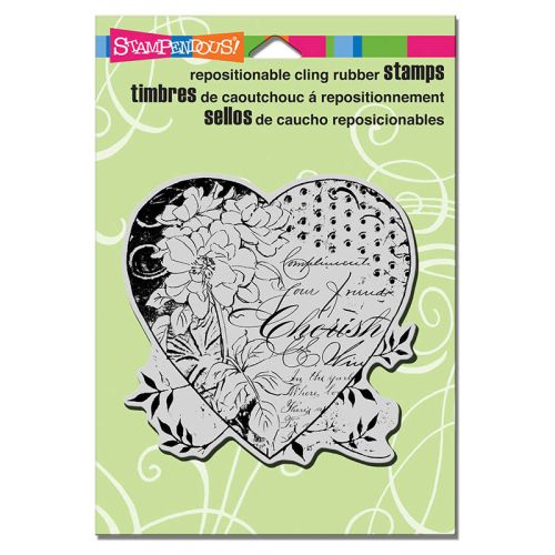 STAMPENDOUS,USA - Гумен клинг печат 10x10см Cherish Heart