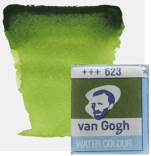 VAN GOGH WATERCOLOUR PAN - Екстра фин акварел `кубче` # Sap green 623