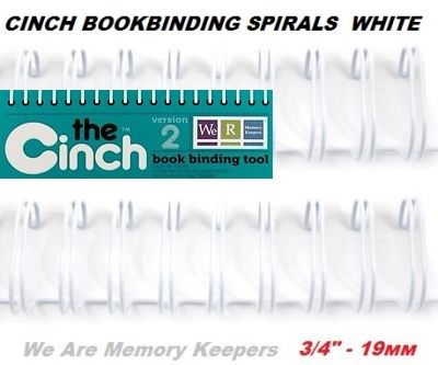 CINCH WIRE BINDING SPIRALS - Двойни спирали за подвързване  3/4" 19мм  / 10бр БЕЛИ
