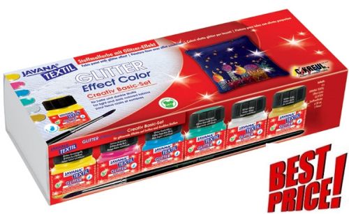 # JAVANA GLITTER EFFEKT - К-кт брокатени бои за рисуване върху текстил № 92250