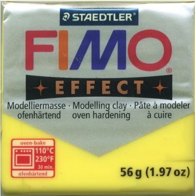FIMO EFFECT - ПОЛИМЕРНА ГЛИНА Translucent Yellow 104